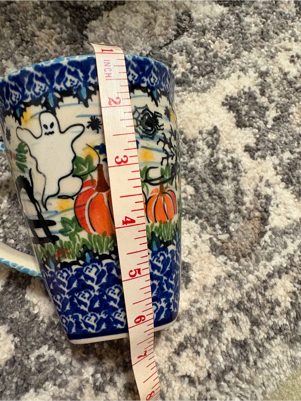 Uno Alla Volta Unikat Halloween Polish Pottery Large 18oz Mug - Picture 7 of 8